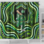 Melbourne Stars Cricket Shower Curtain Australian Cricket Mascot - Modern Indigenous Style