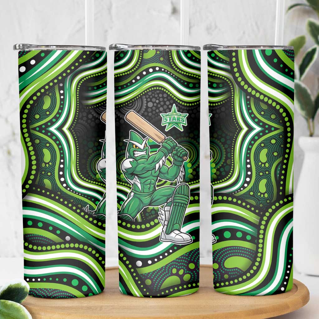 Melbourne Stars Cricket Skinny Tumbler Australian Cricket Mascot - Modern Indigenous Style