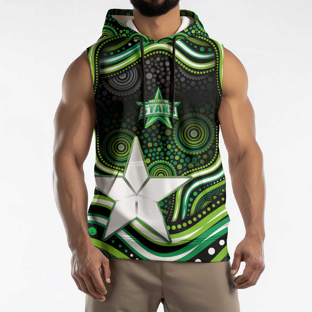 Melbourne Stars Cricket Sleeveless Hoodie Australian Cricket Mascot - Modern Indigenous Style