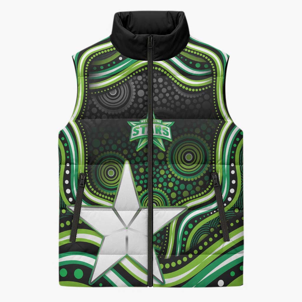 Melbourne Stars Cricket Sleeveless Puffer Jacket Australian Cricket Mascot - Modern Indigenous Style
