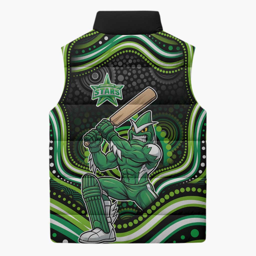 Melbourne Stars Cricket Sleeveless Puffer Jacket Australian Cricket Mascot - Modern Indigenous Style