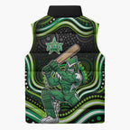 Melbourne Stars Cricket Sleeveless Puffer Jacket Australian Cricket Mascot - Modern Indigenous Style