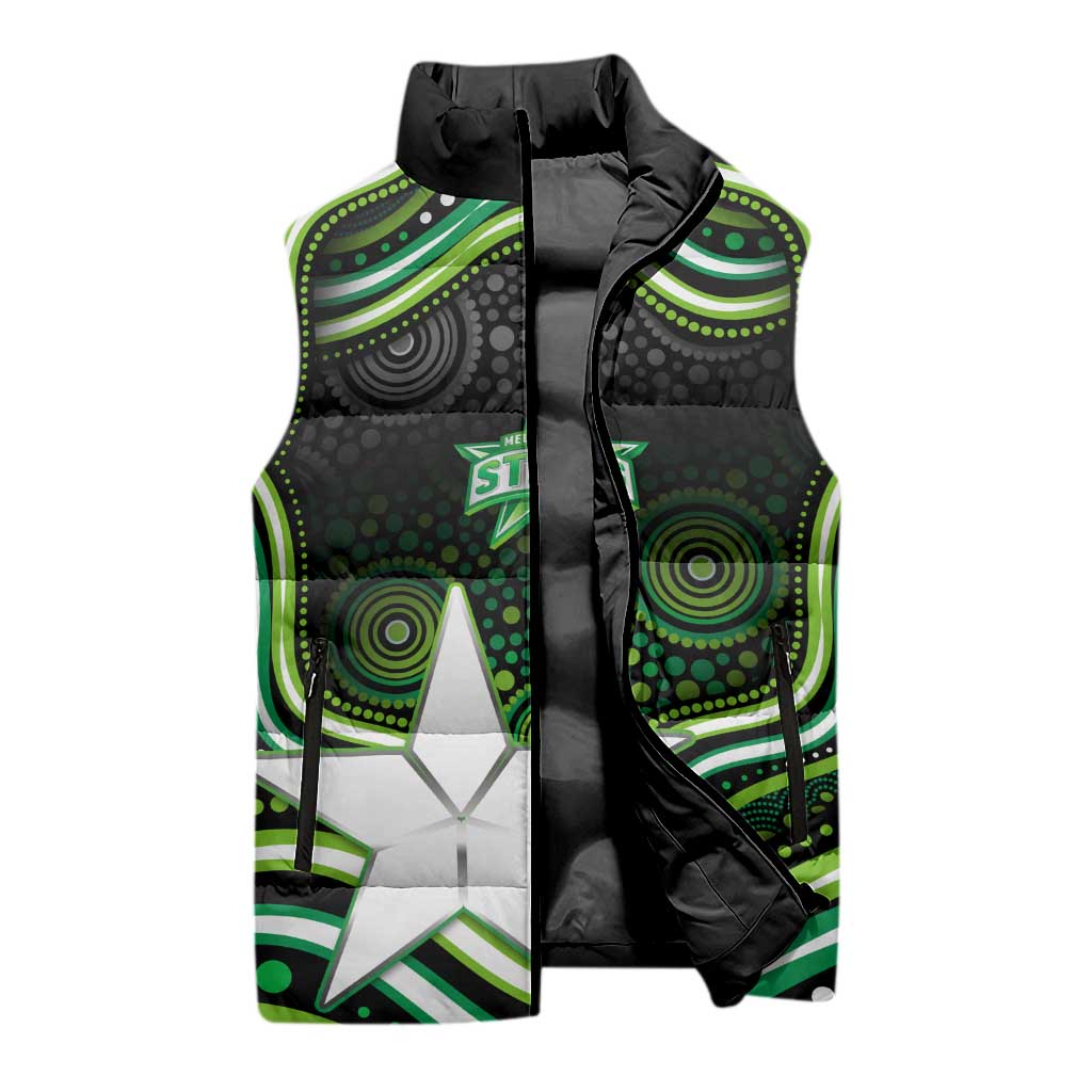 Melbourne Stars Cricket Sleeveless Puffer Jacket Australian Cricket Mascot - Modern Indigenous Style