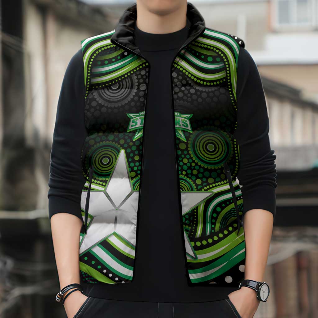 Melbourne Stars Cricket Sleeveless Puffer Jacket Australian Cricket Mascot - Modern Indigenous Style