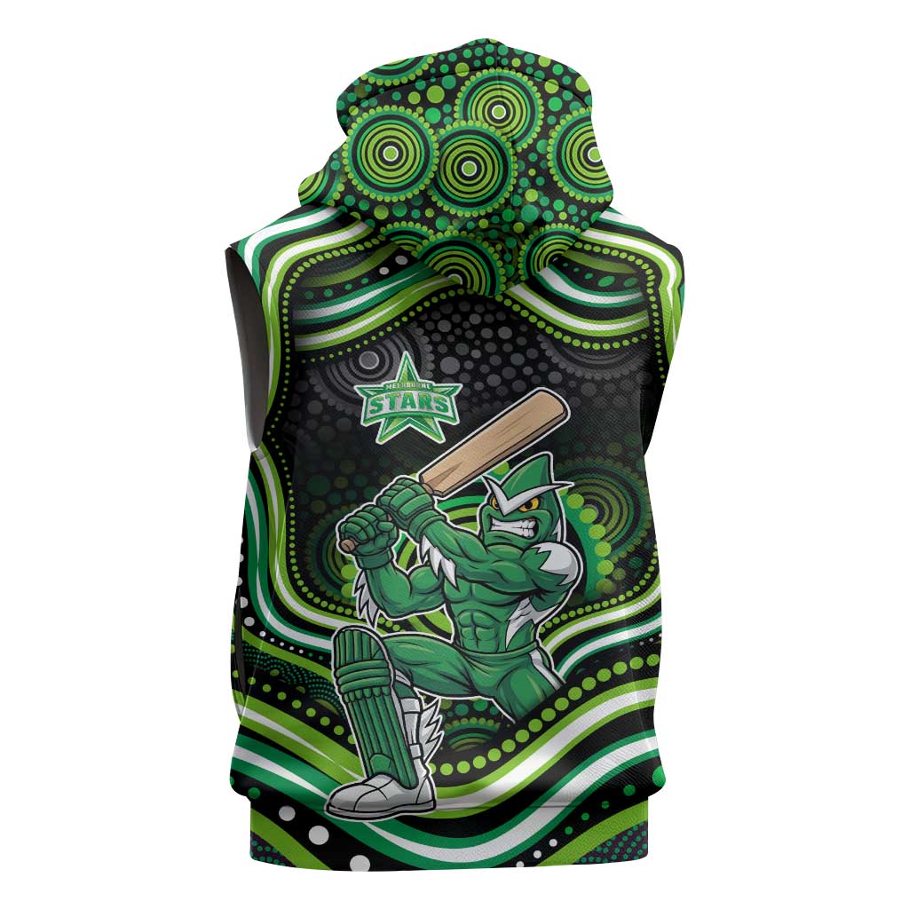 Melbourne Stars Cricket Sleeveless Zip Hoodie Australian Cricket Mascot - Modern Indigenous Style