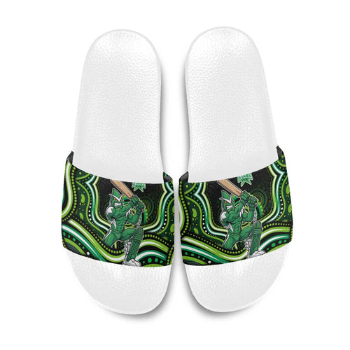 Melbourne Stars Cricket Slide Sandals Australian Cricket Mascot - Modern Indigenous Style