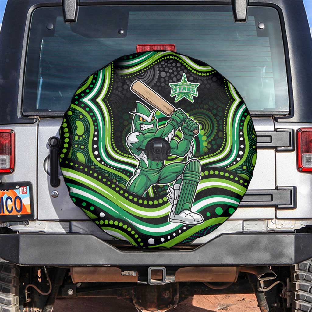 Melbourne Stars Cricket Spare Tire Cover Australian Cricket Mascot - Modern Indigenous Style