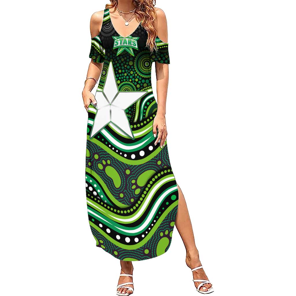 Melbourne Stars Cricket Summer Maxi Dress Australian Cricket Mascot - Modern Indigenous Style