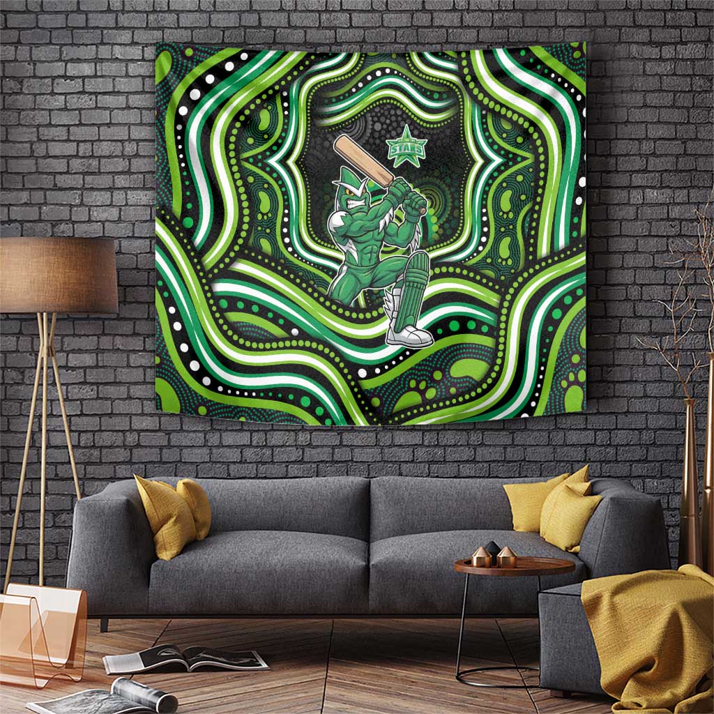 Melbourne Stars Cricket Tapestry Australian Cricket Mascot - Modern Indigenous Style