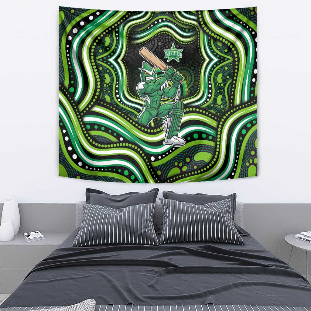 Melbourne Stars Cricket Tapestry Australian Cricket Mascot - Modern Indigenous Style