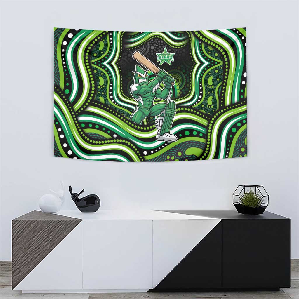 Melbourne Stars Cricket Tapestry Australian Cricket Mascot - Modern Indigenous Style