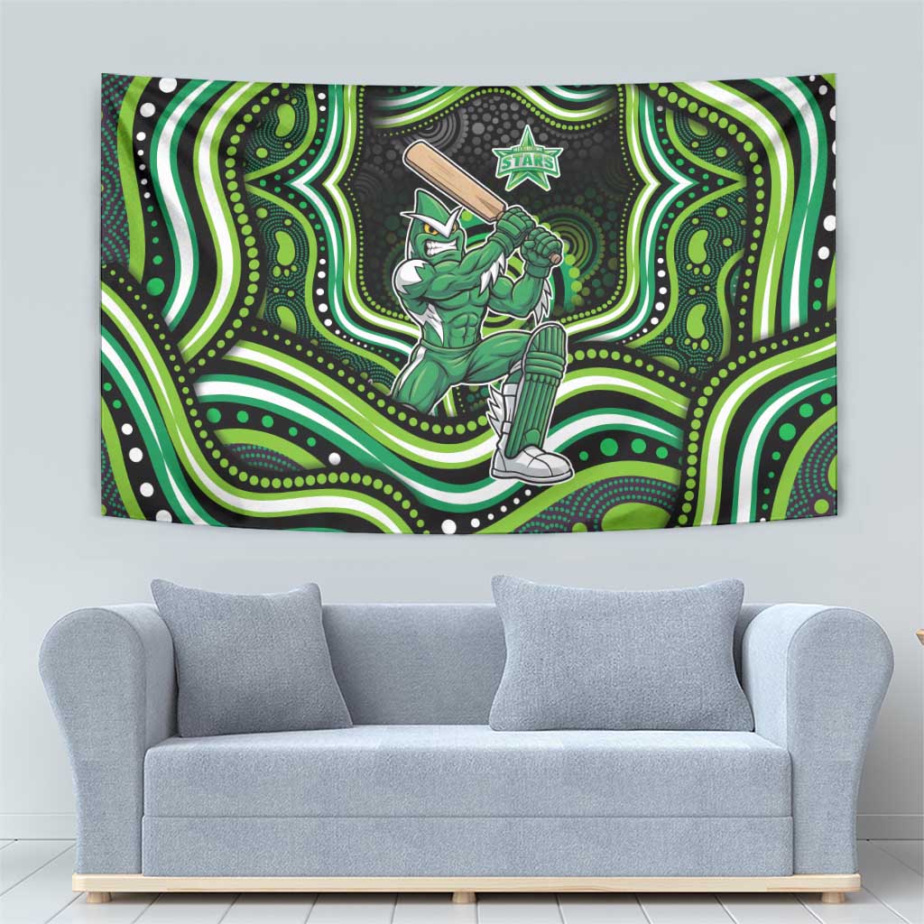 Melbourne Stars Cricket Tapestry Australian Cricket Mascot - Modern Indigenous Style