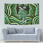 Melbourne Stars Cricket Tapestry Australian Cricket Mascot - Modern Indigenous Style
