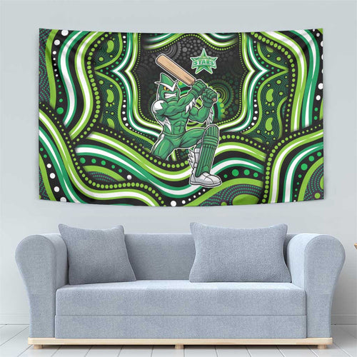 Melbourne Stars Cricket Tapestry Australian Cricket Mascot - Modern Indigenous Style