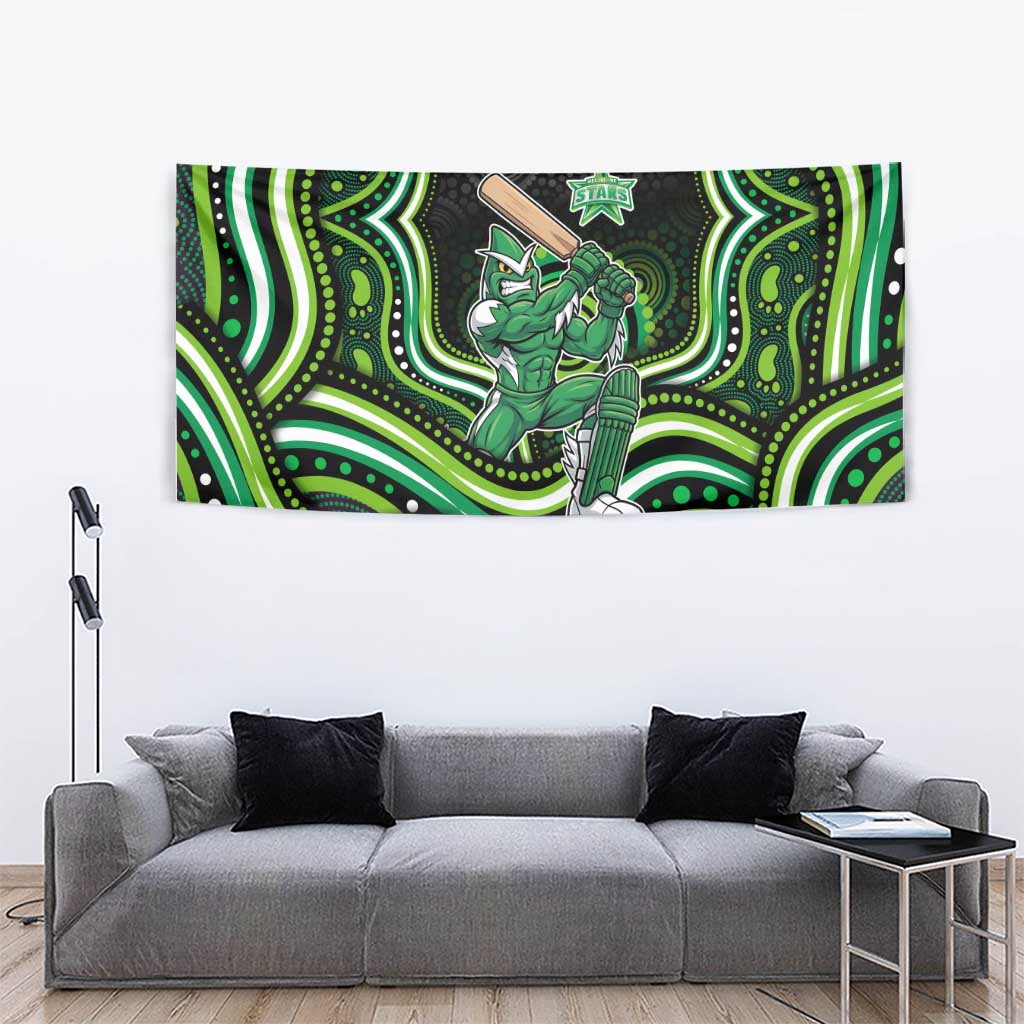 Melbourne Stars Cricket Tapestry Australian Cricket Mascot - Modern Indigenous Style