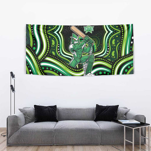Melbourne Stars Cricket Tapestry Australian Cricket Mascot - Modern Indigenous Style