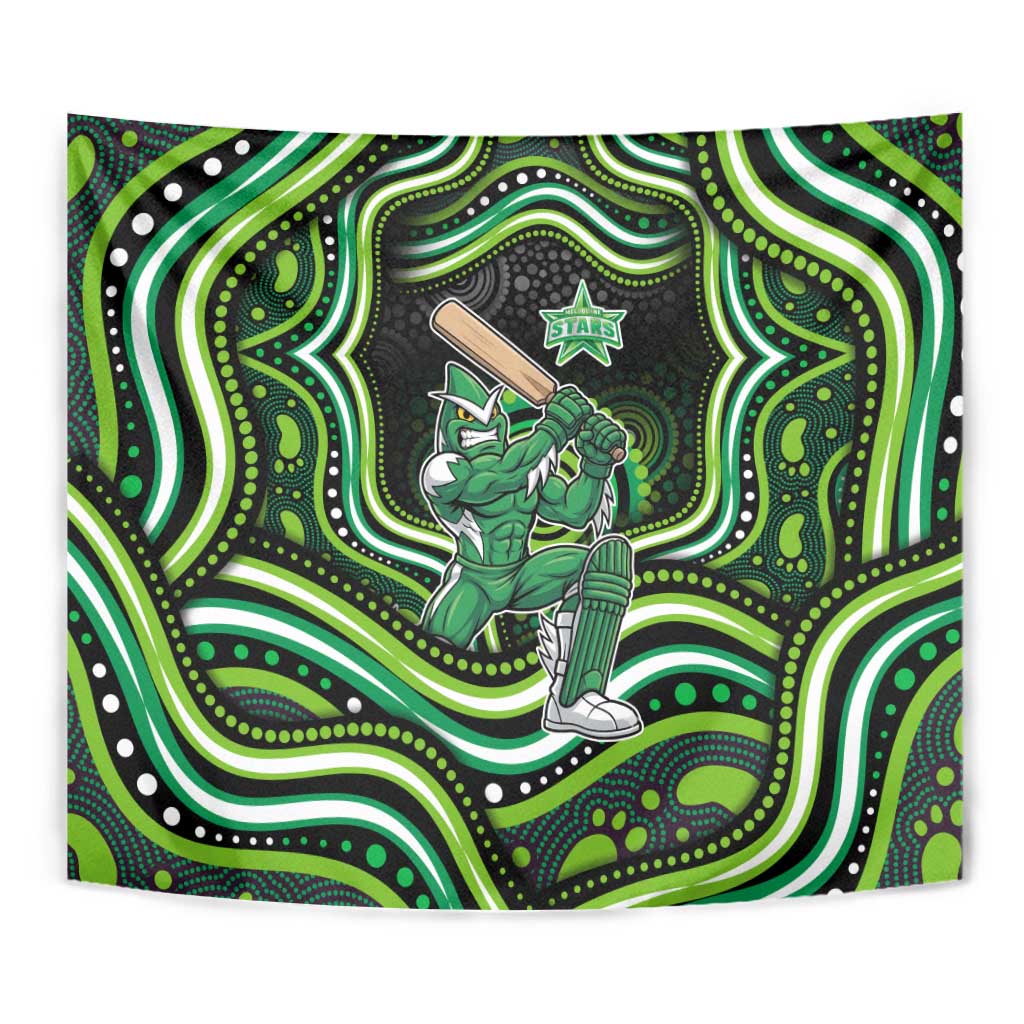 Melbourne Stars Cricket Tapestry Australian Cricket Mascot - Modern Indigenous Style
