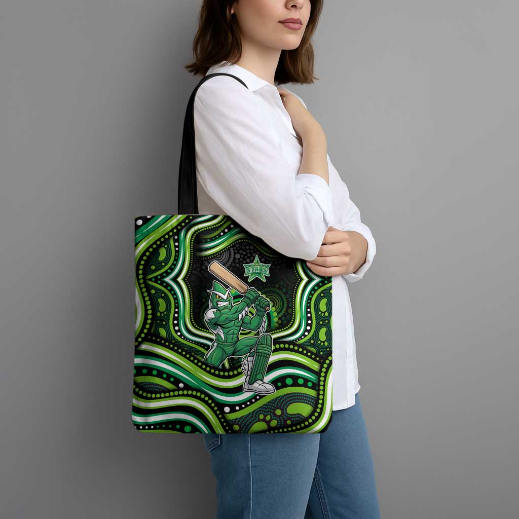 Melbourne Stars Cricket Tote Bag Australian Cricket Mascot - Modern Indigenous Style