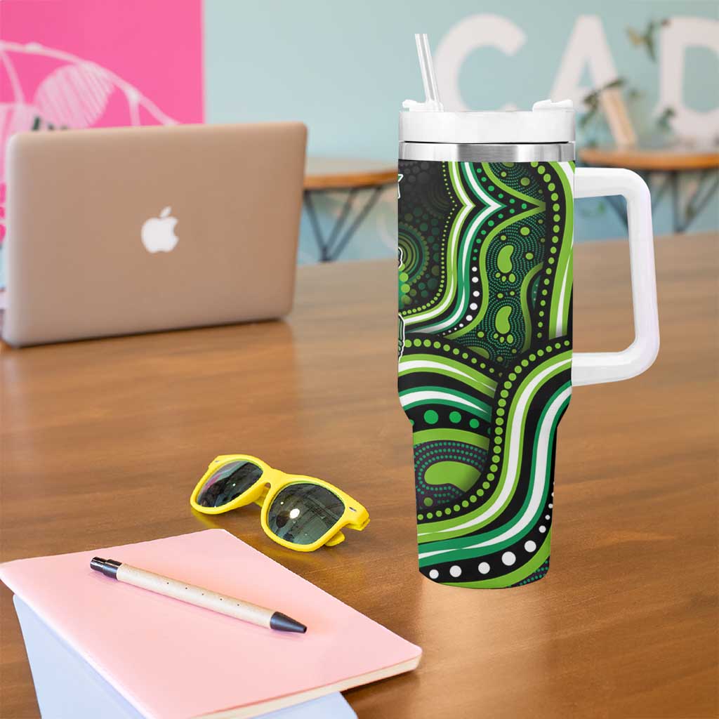 Melbourne Stars Cricket Tumbler With Handle Australian Cricket Mascot - Modern Indigenous Style