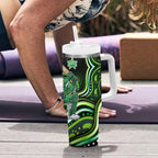 Melbourne Stars Cricket Tumbler With Handle Australian Cricket Mascot - Modern Indigenous Style