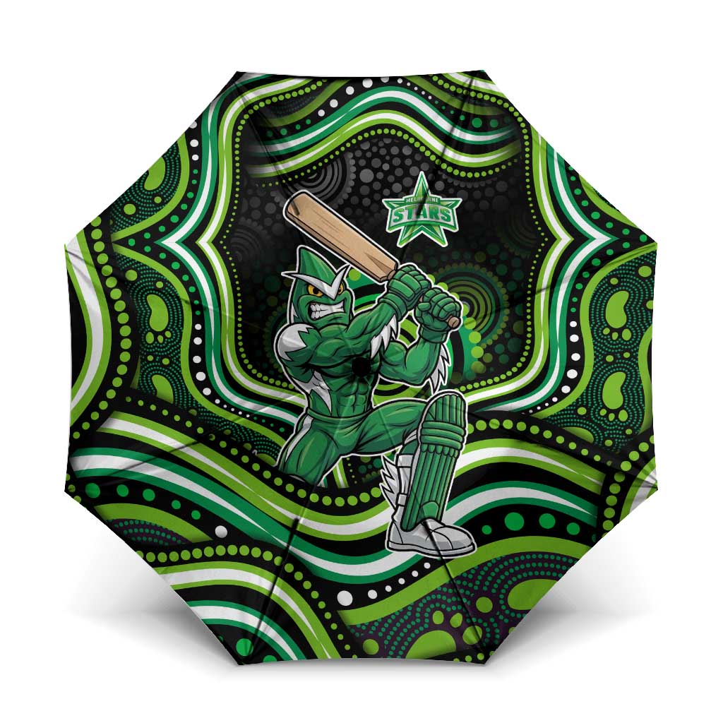Melbourne Stars Cricket Umbrella Australian Cricket Mascot - Modern Indigenous Style