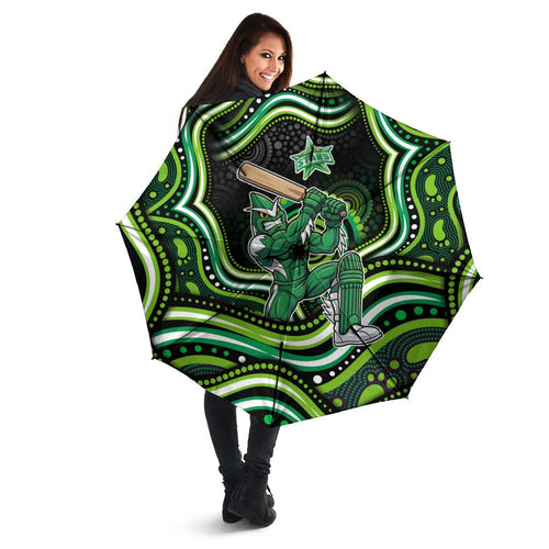 Melbourne Stars Cricket Umbrella Australian Cricket Mascot - Modern Indigenous Style