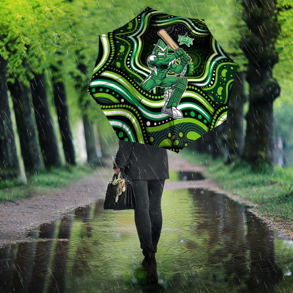 Melbourne Stars Cricket Umbrella Australian Cricket Mascot - Modern Indigenous Style