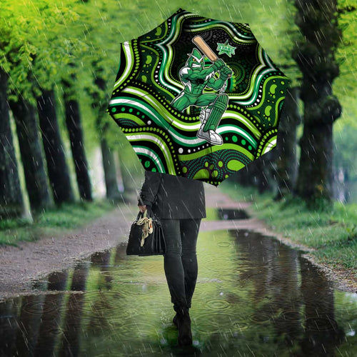 Melbourne Stars Cricket Umbrella Australian Cricket Mascot - Modern Indigenous Style