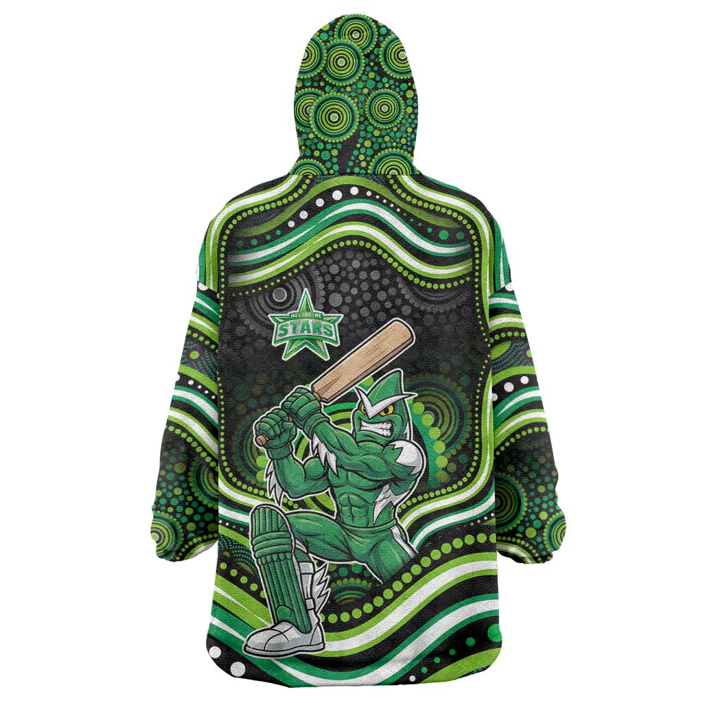 Melbourne Stars Cricket Wearable Blanket Hoodie Australian Cricket Mascot - Modern Indigenous Style