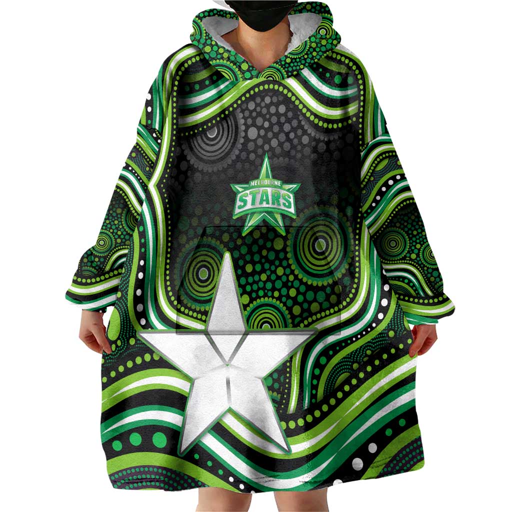 Melbourne Stars Cricket Wearable Blanket Hoodie Australian Cricket Mascot - Modern Indigenous Style