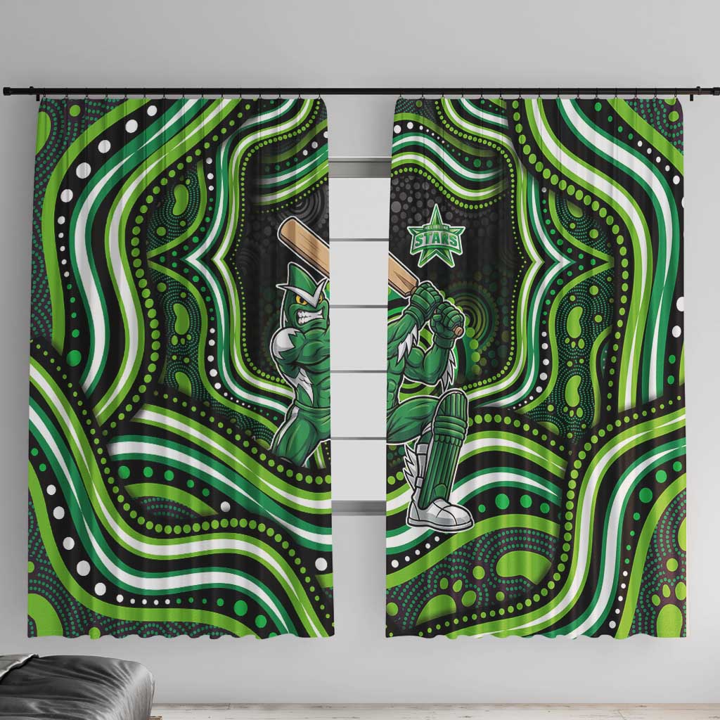 Melbourne Stars Cricket Window Curtain Australian Cricket Mascot - Modern Indigenous Style