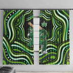 Melbourne Stars Cricket Window Curtain Australian Cricket Mascot - Modern Indigenous Style