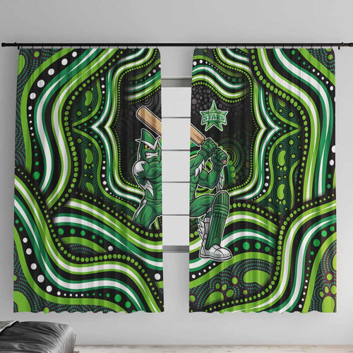 Melbourne Stars Cricket Window Curtain Australian Cricket Mascot - Modern Indigenous Style