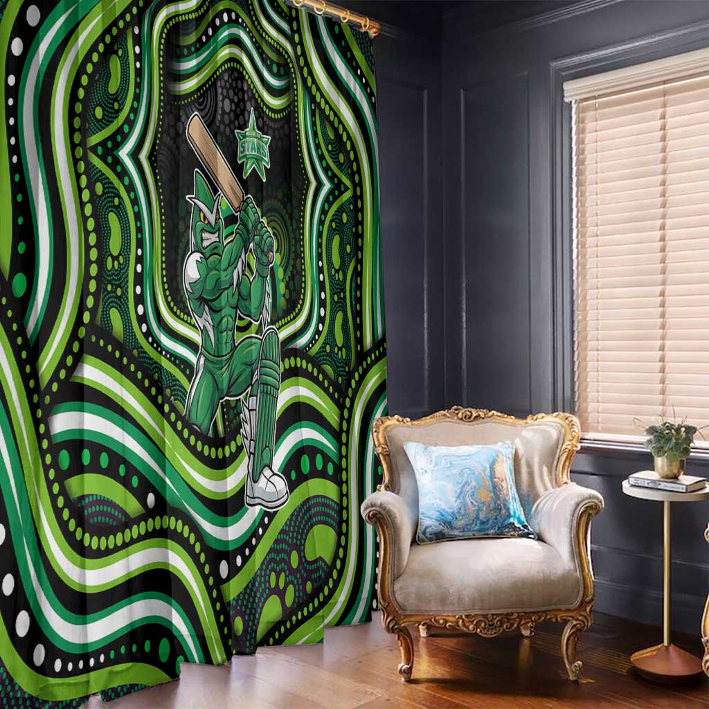 Melbourne Stars Cricket Window Curtain Australian Cricket Mascot - Modern Indigenous Style