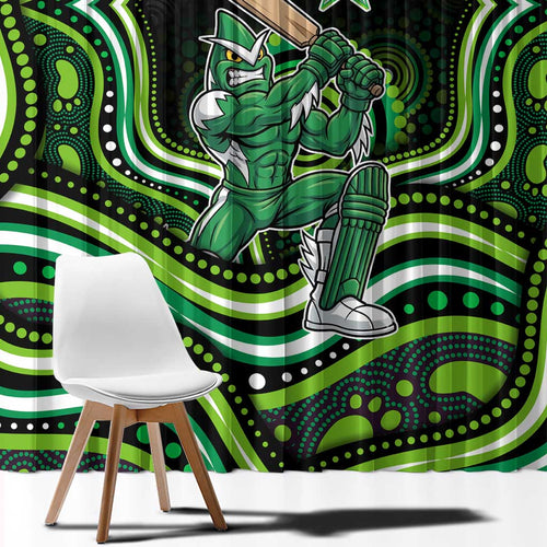 Melbourne Stars Cricket Window Curtain Australian Cricket Mascot - Modern Indigenous Style