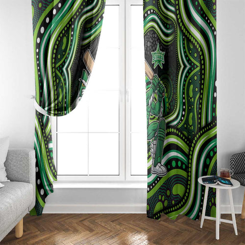 Melbourne Stars Cricket Window Curtain Australian Cricket Mascot - Modern Indigenous Style