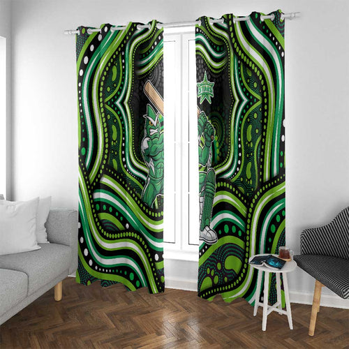 Melbourne Stars Cricket Window Curtain Australian Cricket Mascot - Modern Indigenous Style