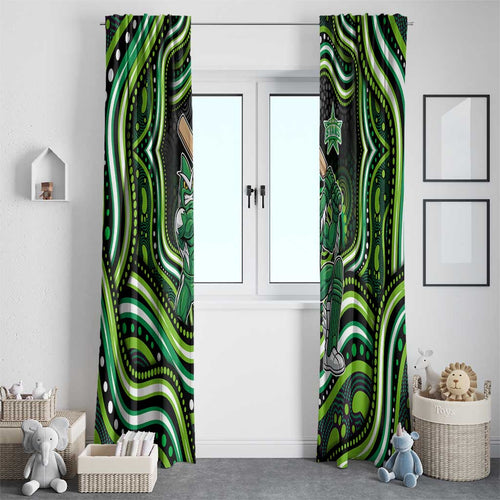 Melbourne Stars Cricket Window Curtain Australian Cricket Mascot - Modern Indigenous Style