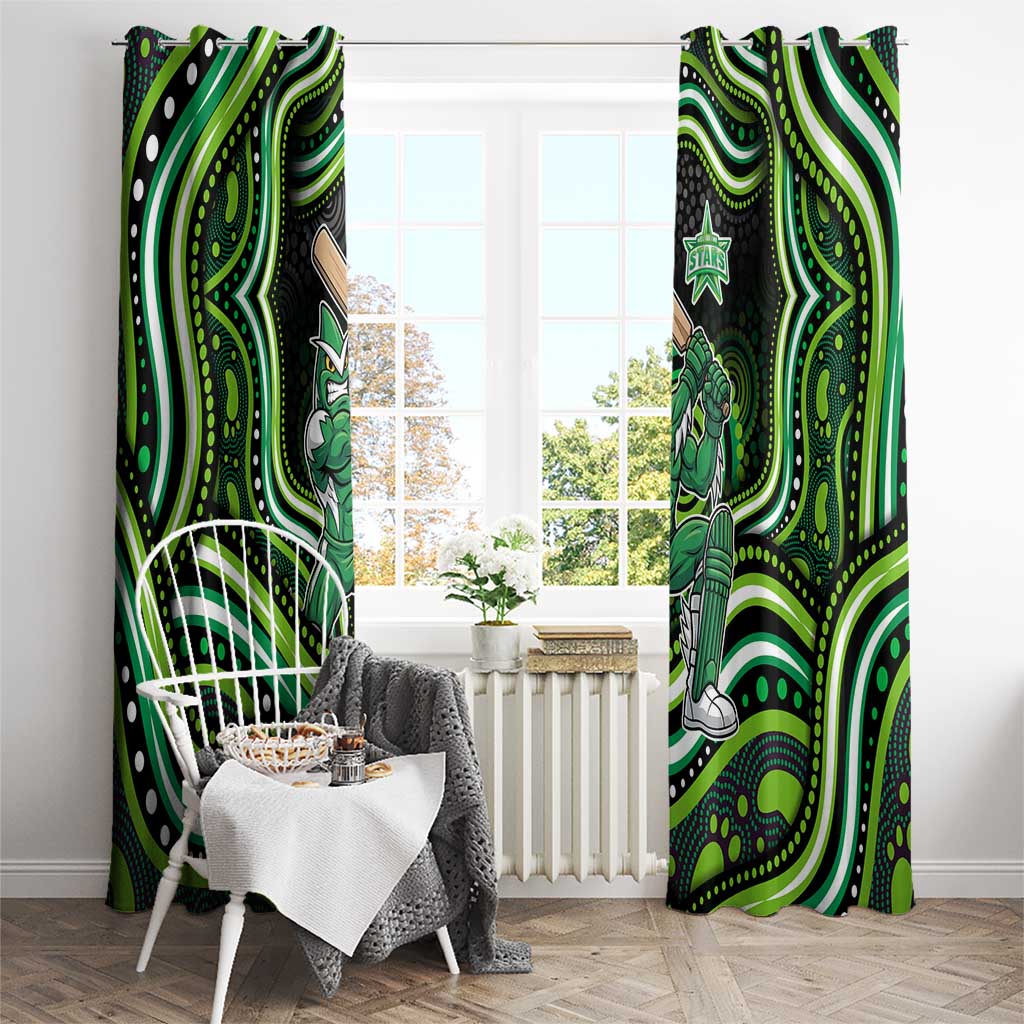 Melbourne Stars Cricket Window Curtain Australian Cricket Mascot - Modern Indigenous Style