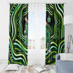 Melbourne Stars Cricket Window Curtain Australian Cricket Mascot - Modern Indigenous Style