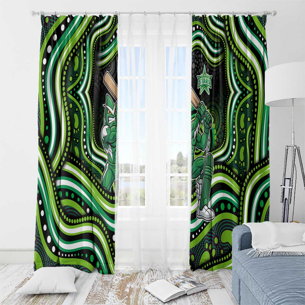 Melbourne Stars Cricket Window Curtain Australian Cricket Mascot - Modern Indigenous Style