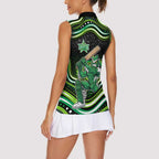 Melbourne Stars Cricket Women Sleeveless Polo Shirt Australian Cricket Mascot - Modern Indigenous Style