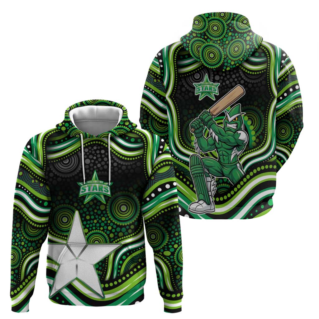 Melbourne Stars Cricket Zip Hoodie Australian Cricket Mascot - Modern Indigenous Style