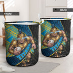 Gold Coast Titans Rugby Laundry Basket Tribal Polynesian Power Art - Lightning Mascot