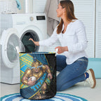 Gold Coast Titans Rugby Laundry Basket Tribal Polynesian Power Art - Lightning Mascot