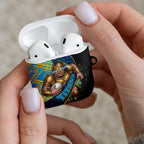 Gold Coast Titans Rugby AirPods Case Tribal Polynesian Power Art - Lightning Mascot