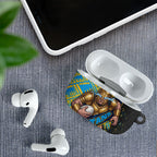 Gold Coast Titans Rugby AirPods Case Tribal Polynesian Power Art - Lightning Mascot