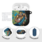 Gold Coast Titans Rugby AirPods Case Tribal Polynesian Power Art - Lightning Mascot
