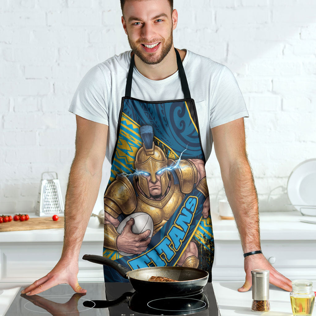 Gold Coast Titans Rugby Apron Tribal Polynesian Power Art - Lightning Mascot