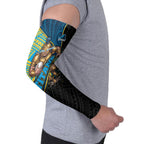 Gold Coast Titans Rugby Arm Sleeves Tribal Polynesian Power Art - Lightning Mascot